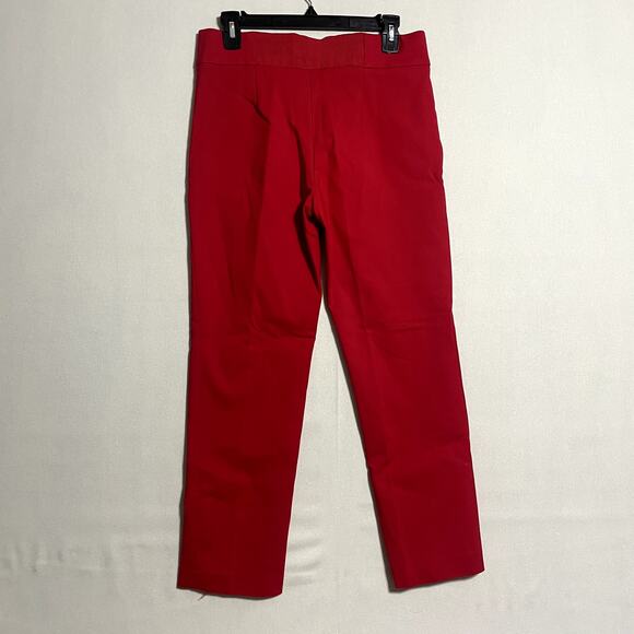 Frnch Paris Red Tapered High-Waist Slim Ankle Trousers Pants - Size L - Picture 3 of 8